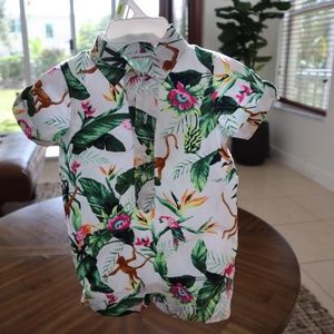 Janie & Jack | Jungle Print Button Down Romper